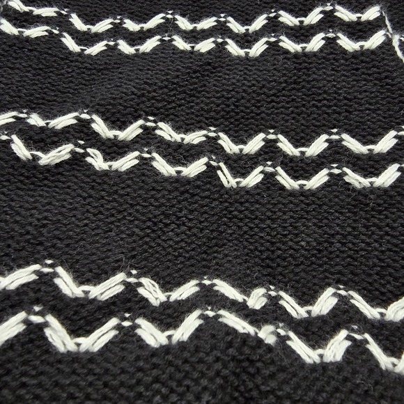 Ann Taylor Women Small Sweater 100% Cotton Black White Knit Pullover Cozy Casual - Picture 4 of 5